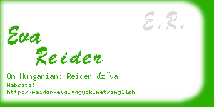 eva reider business card